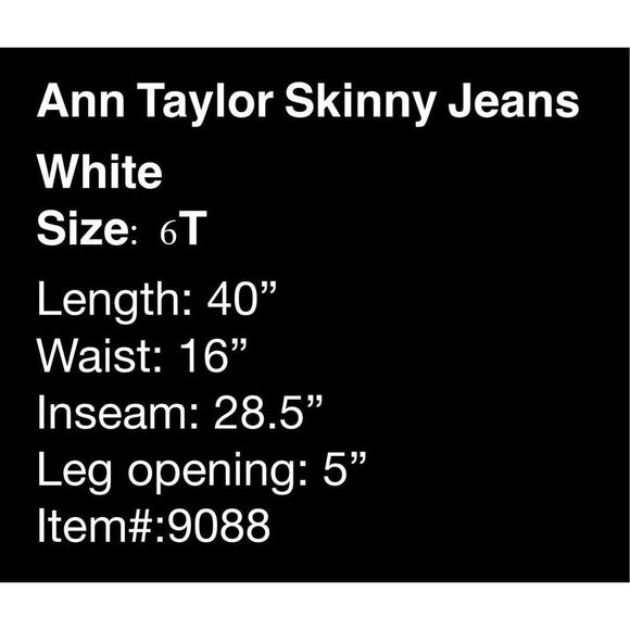 Ann Taylor White Skinny Jeans- Size 6 - Picture 7 of 7